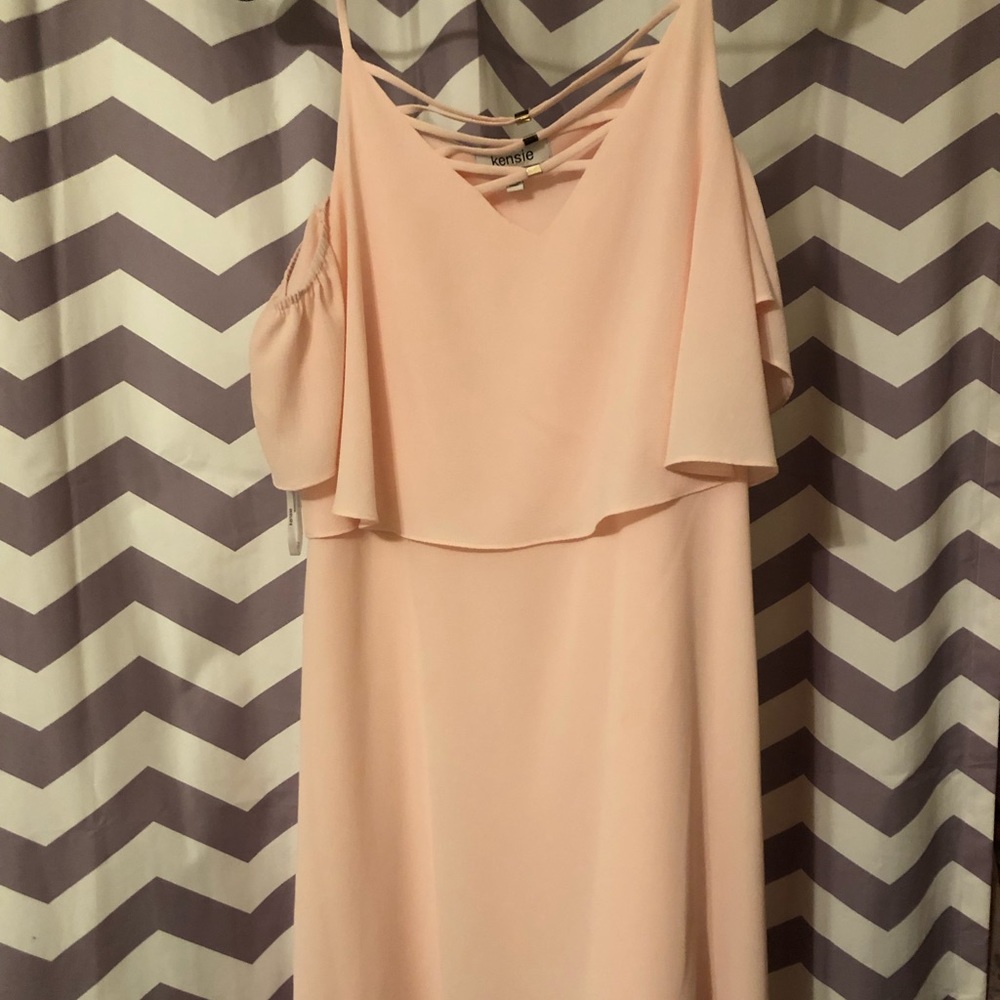 Peach pink knee high dress
